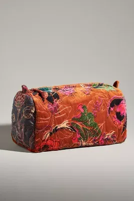 Quilted Velvet Cosmetic Bag