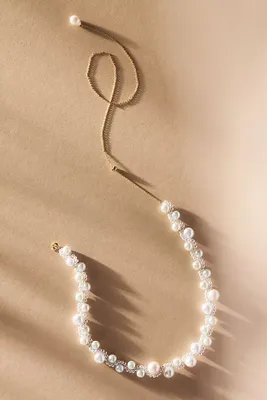 Serefina Woven Pearl Drop-Back Necklace
