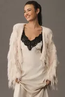 By Anthropologie Knit Fringe Cardigan Sweater