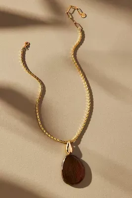 Ribbed-Chain Pendant Necklace