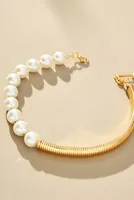 Pearl Snake Chain Collar Necklace