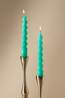 High Shine Spiral Taper Candles, Set of 2