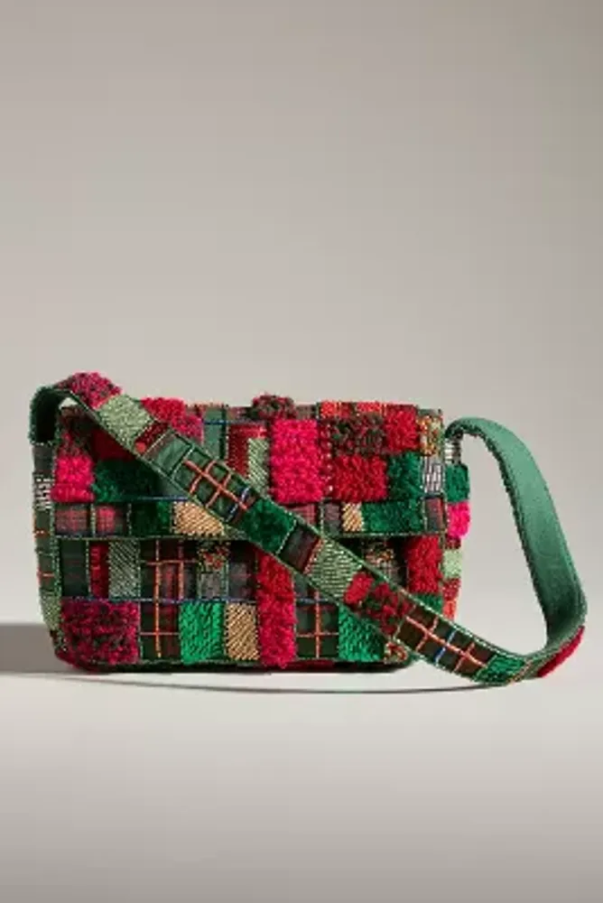 The Fiona Beaded Bag: Holiday Plaid Edition