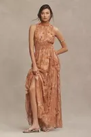 BHLDN High-Neck A-Line Chiffon Gown