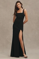 BHLDN Blake Square-Neck Stretch Crepe Maxi Dress