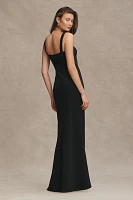 BHLDN Blake Square-Neck Stretch Crepe Maxi Dress