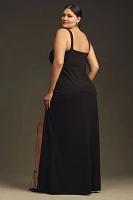 BHLDN Blake Square-Neck Stretch Crepe Maxi Dress