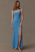 BHLDN Blake Square-Neck Stretch Crepe Maxi Dress