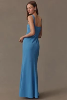 BHLDN Blake Square-Neck Stretch Crepe Maxi Dress