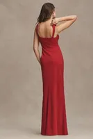 BHLDN Blake Square-Neck Stretch Crepe Gown