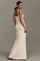 BHLDN Blake Square-Neck Stretch Crepe Maxi Dress