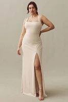 BHLDN Blake Square-Neck Stretch Crepe Maxi Dress