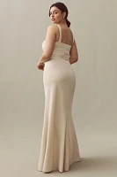 BHLDN Blake Square-Neck Stretch Crepe Maxi Dress