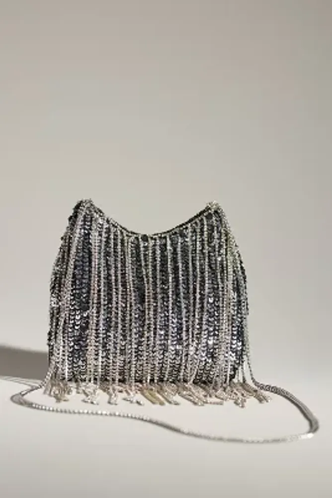 By Anthropologie Rhinestone Tassel Pouch