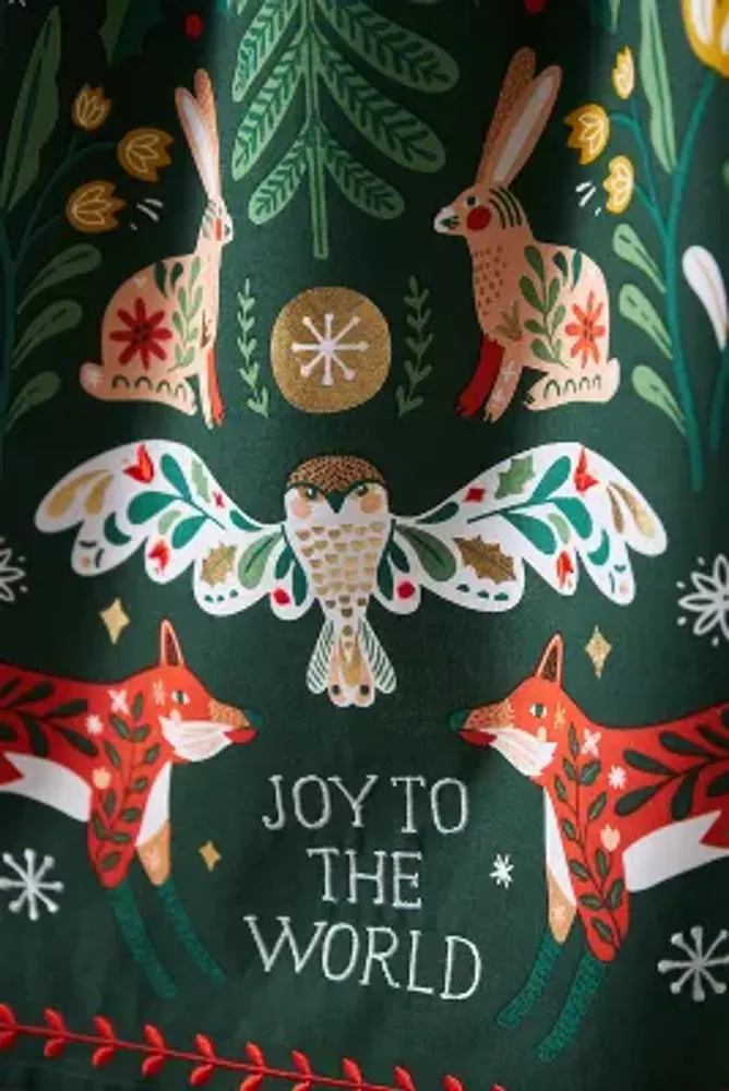 Folkloric Joy to the World Dish Towel