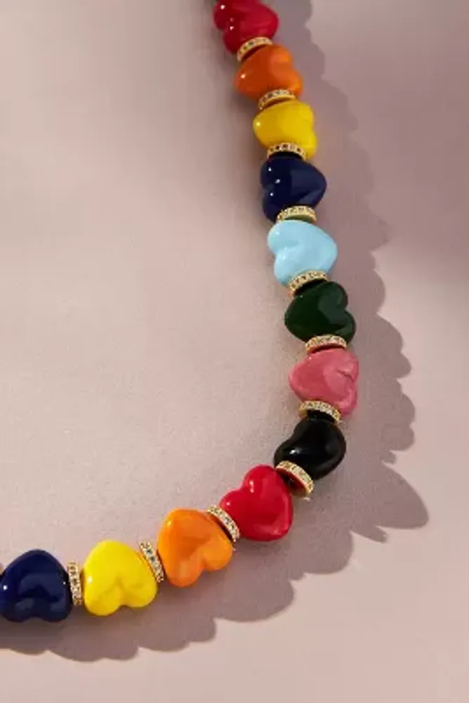 Venessa Arizaga Rainbow Hearts Necklace