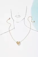 BaubleBar Melina Crystal-Spotted Heart Necklace