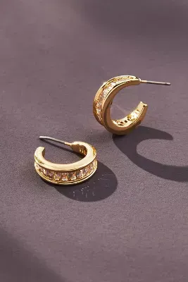 BaubleBar Crystal-Lined Hoop Earrings