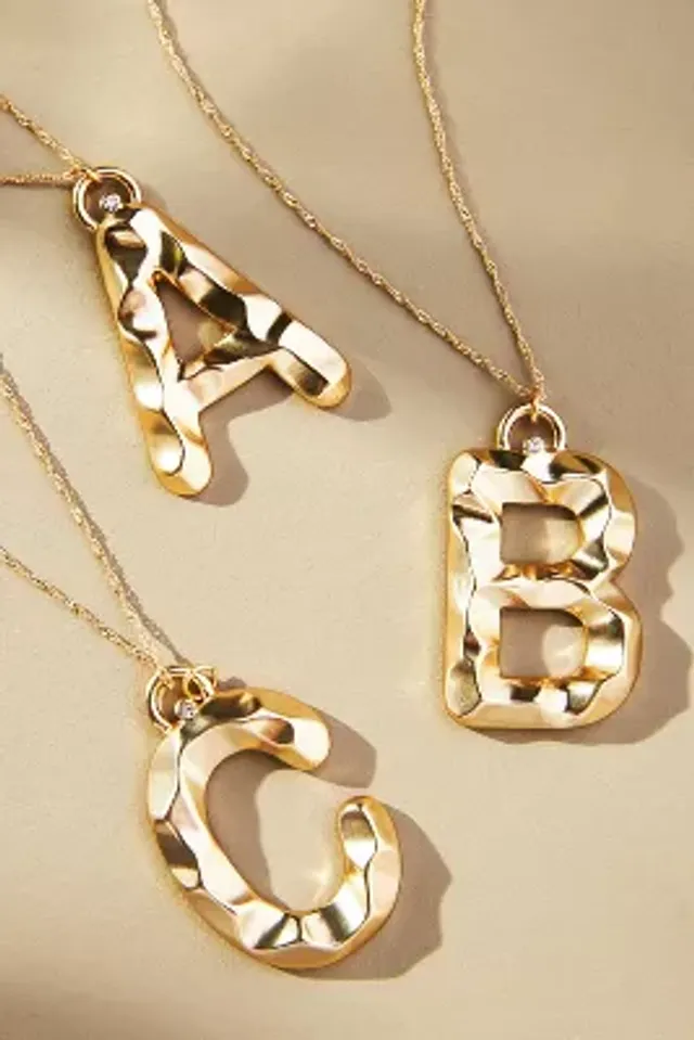 A-Gold) - IEFWELL Large Sideways Initial Necklace for Women - Silver Gold  Plated Stainless Steel Large Big Sideways Initial Letter Necklace Crooked  Oversized Initial Necklace for Women Girls : Buy Online at