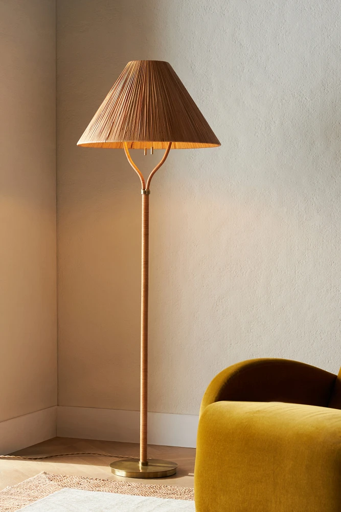 Delphine Rattan Floor Lamp