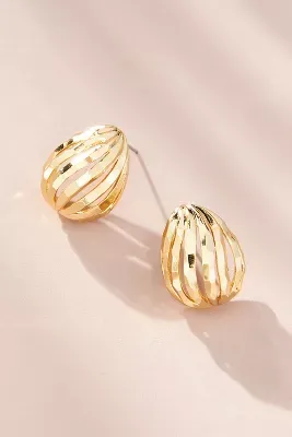 Egg-Shape Ribbon Earrings