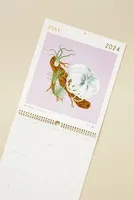 Houseplants Foil Poster 2024 Wall Calendar