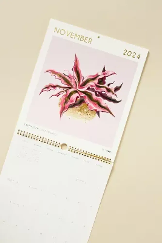 Houseplants Foil Poster 2024 Wall Calendar