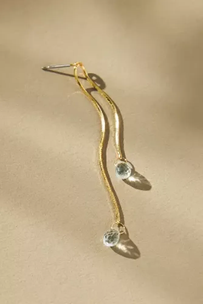 Snake Chain U-Drop Crystal Earrings