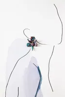 Lele Sadoughi Indigo Fields Small Crystal Lily Earrings