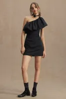 Sachin & Babi Garcelle Ruffled One-Shoulder Faille Mini Dress