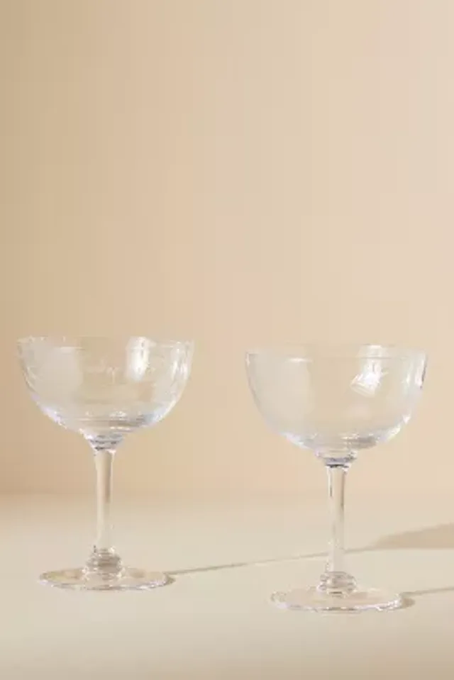 Etched Fern Crystal Wine Glasses- the Vintage List