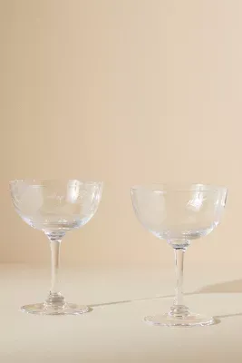 Etched Fern Crystal Wine Glasses- the Vintage List