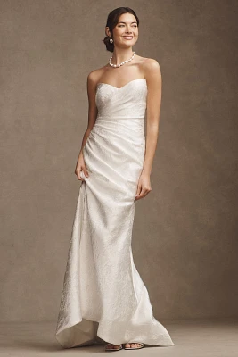 Wtoo by Watters Callahan Sweetheart Draped Jacquard Column Wedding Gown