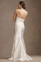 Wtoo by Watters Callahan Sweetheart Draped Jacquard Column Wedding Gown