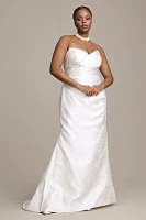 Wtoo by Watters Callahan Sweetheart Draped Jacquard Column Wedding Gown