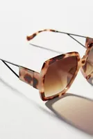 Geo Tortoise Square Sunglasses