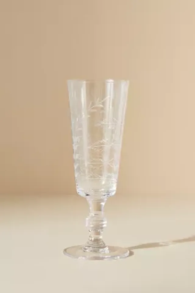 Etched Fern Crystal Wine Glasses- the Vintage List