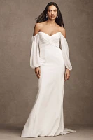 Jenny by Yoo Kate Fit & Flare Wedding Gown With Removable Sleeves