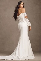 Jenny by Yoo Kate Fit & Flare Wedding Gown With Removable Sleeves