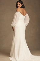 Jenny by Yoo Kate Fit & Flare Wedding Gown With Removable Sleeves