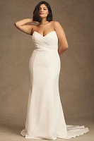 Jenny by Yoo Kate Fit & Flare Wedding Gown With Removable Sleeves