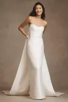 Jenny by Yoo Catalina Strapless Cape Gown