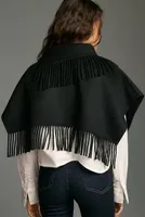 By Anthropologie Wool Blend Crop Poncho
