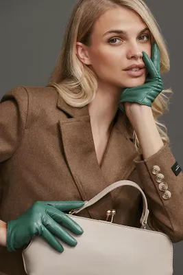 Maeve Short Faux-Leather Texting Gloves