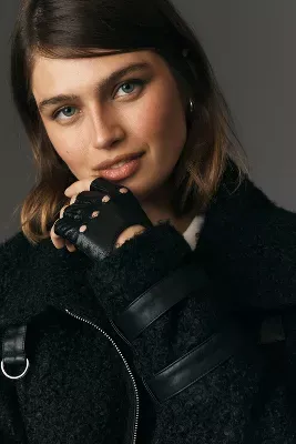 Maeve Faux Leather Moto Gloves