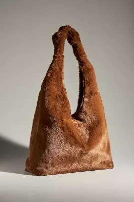 By Anthropologie Faux Fur Knotted Bag