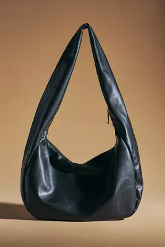 Timmie Faux-Leather Slouchy Shoulder Bag