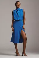 Amanda Uprichard Franny Mock-Neck Midi Dress