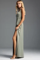 BHLDN Sophia Square-Neck Satin Maxi Dress