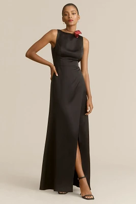 BHLDN Alice High-Neck Satin Maxi Dress